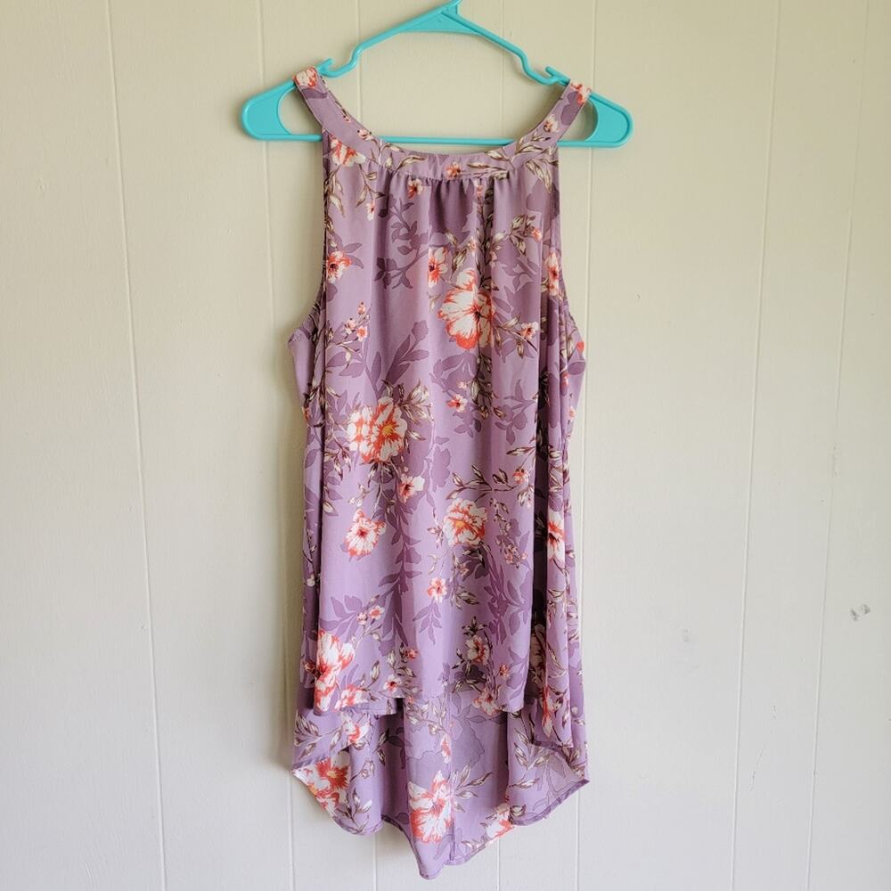 Torrid Floral High-Low Blouse - Lavender